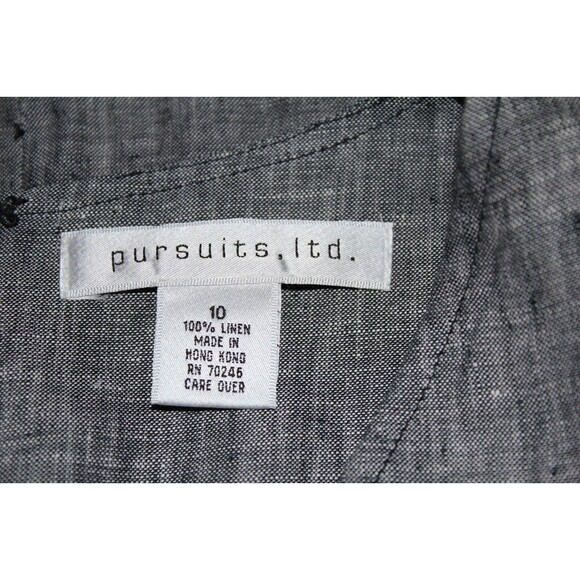 Pursuits, LTD Tank Top Women's Size 10  Gray  Linen V Neck NWT - Picture 3 of 3